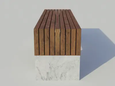 Park Bench 2 - Low poly PBR Low-poly 3D model