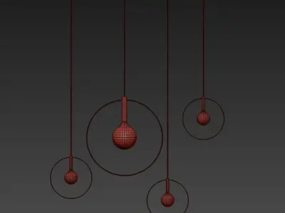Halo pendant chandelier 3D model purchase