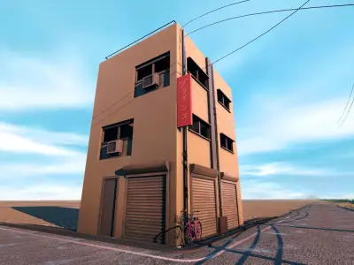 Japanese Building Low-poly 3D model purchase