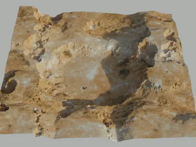 Crater 3D model 2 level of details 3D model