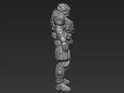 Sci-Fi Military Armour Basemesh 001 3D model