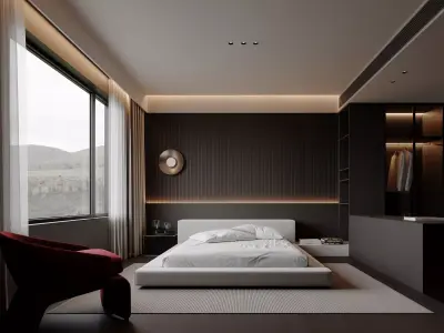 Bedroom interior scenes 3D model V10