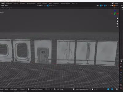 Hand Painted KitBash Industrial Interior Low-poly 3D model