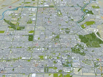 Tangshan Hebei China 60km Low-poly 3D model