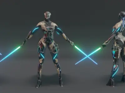 Futuristic Spy Low-poly 3D model