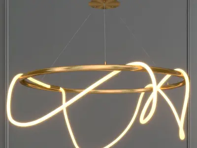 Modern Art Deco Shape Changeable LED Chandelier 3D model