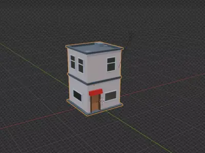 Stylized Low Poly City House - Game Ready Building Low-poly 3D model