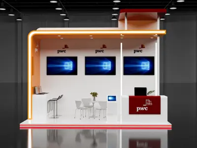 booth 6x3 open 3 side  3D model