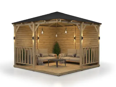 Wooden Gazebo 3D model
