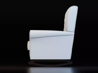 Classic Upholstered Rocking Chair Low-poly 3D model