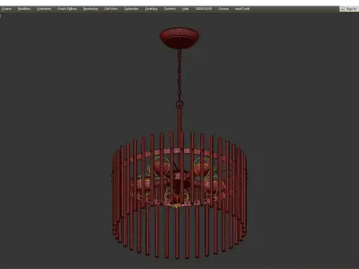 Casandra 5 light Brushed Brass Crystal Chandelier Low-poly 3D model