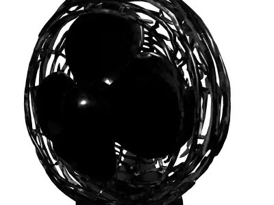 Vintage Chrome Desk Fan Low-poly 3D model