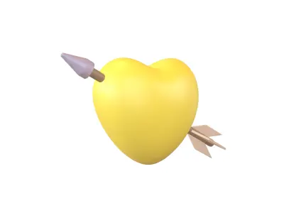Heart With Arrow v1 009 Low-poly 3D model