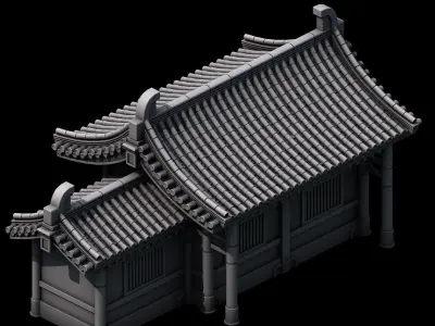 Game Building - Yan overlooking the house 05 3D model