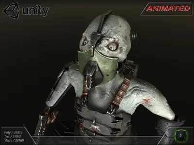 Cyber warrior 01--CyberOrk Low-poly 3D model