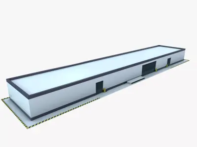 Industrial Warehouse Building Low-poly 3D model