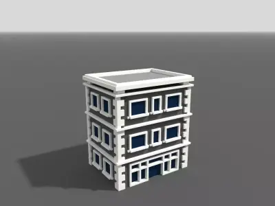 Voxel City House Architecture Low-poly 3D model