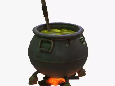Witch Cauldron  Low-poly 3D model