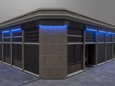 Modular Shopfront Kit Low-poly 3D model