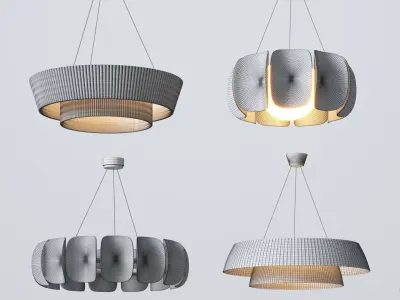 Cream style chandelier 3D model