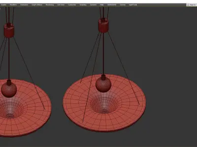 CLEPSYDRA B pendant light in brass and glass Low-poly 3D model