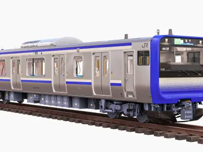 Rigged Japanese Train E235-1000 Yokosuka-Sobu Line 3D model