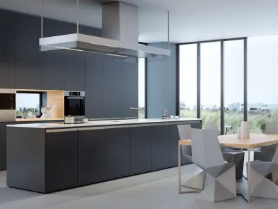 Octane - C4D Scene files - Minimalist Kitchen Interior Scene 3D model