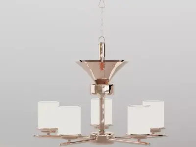 lighting rose gold chandelier with shades 3D model