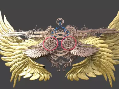 Akhenaten Grand Fallen Wings 3D model