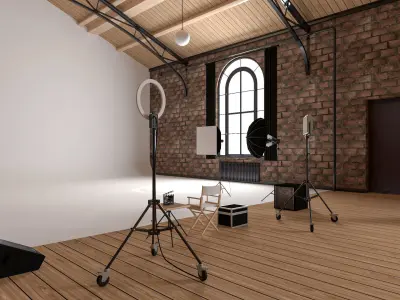 Loft Photo Studio Scene 3D model