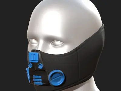 Gas mask respirator scifi futuristic 3d  Low-poly 3D model