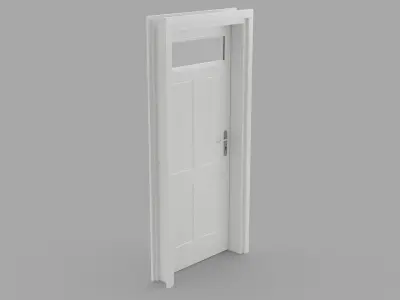 Door Set Stucco Interior and Exterior 3D model