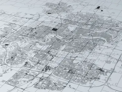 Edmonton Road Network and Streets 3D model