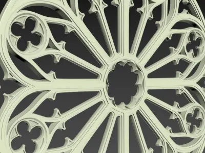 Gothic Rose window ornament  3D print model