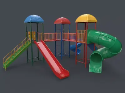 PBR Playground Outdoor Jungle Gym 15 A Low-poly 3D model