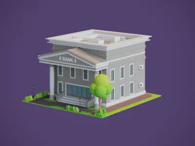 City Bank Low-poly 3D model