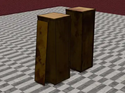 Rusty Closet Cabinet Game Ready PBR 3D Model Open and Closed Low-poly 3D model