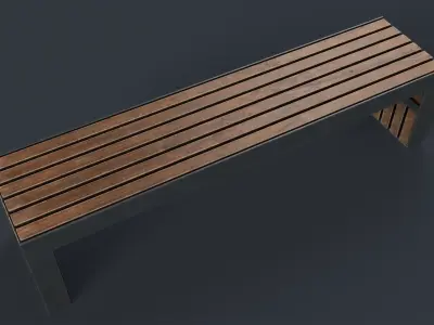 Modern Outdoor Bench 14 PBR Game Ready Low-poly 3D model