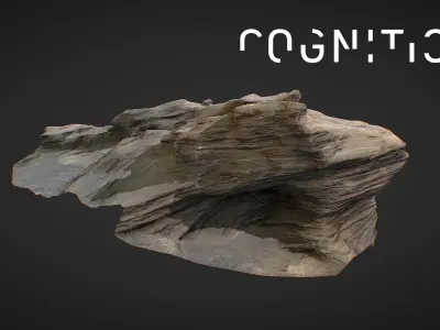 Iceland Tidal Rocks 01 Low-poly 3D model