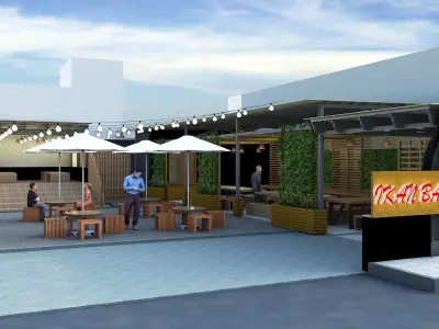 cafe semi outdoor 3D model
