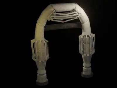 Door stone Stylized Low-poly 3D model