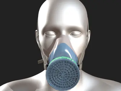 Gas mask protection isolated plastic scifi fantasy  Low-poly 3D model