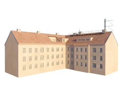 Countyard Facade Residantial Building  3D model