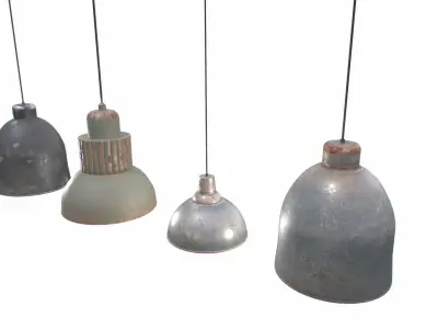 Factory  Warehouse and Hangar lights Low-poly 3D model