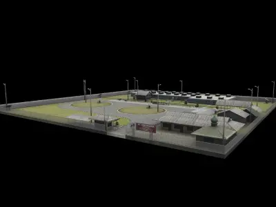 PERTAMINA Oil Factory Low-poly 3D model