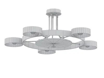 SL014 gold ceiling light with four lights 3D model