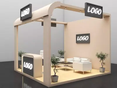 Modern Exhibition Stall Expo Booth Design 3D model