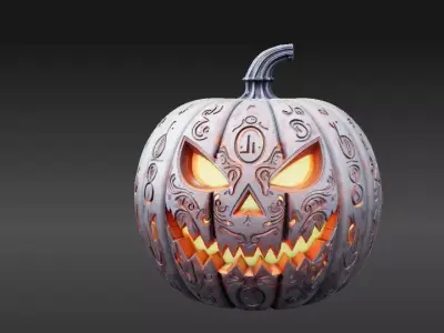 Pumpkin Lantern 3D Model Jack-O-Lantern Halloween 3D Printable  3D print model