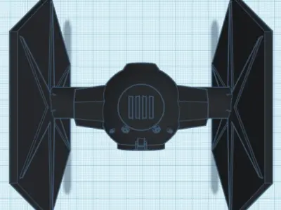 Low-Poly Tie Fighter 3D print model