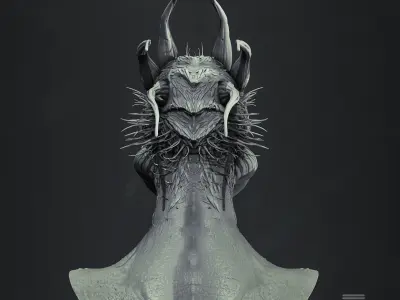 Arachnid Humanoid Bust Highpoly 3D model